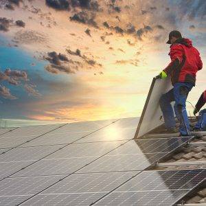 Installing,Solar,Photovoltaic,Panel,System.,Solar,Panel,Technician,Installing,Solar